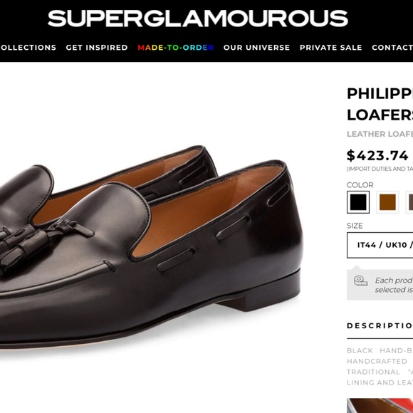 SUPERGLAMOUROUS PHILIPPE NAPPA BLACK LOAFERS main image 6